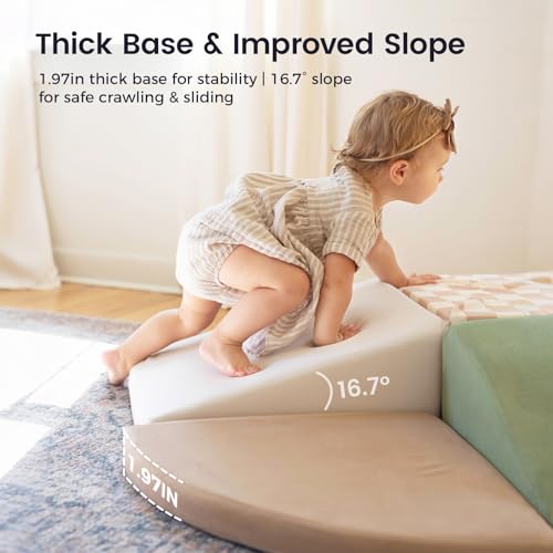 Image of Tiny Land Soft Foam Climbing Blocks for Toddlers, 6-Piece Foam Blocks