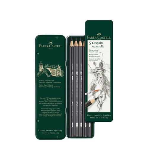 Lápices de grafito Faber-Castell en lata x5 miniatura 2