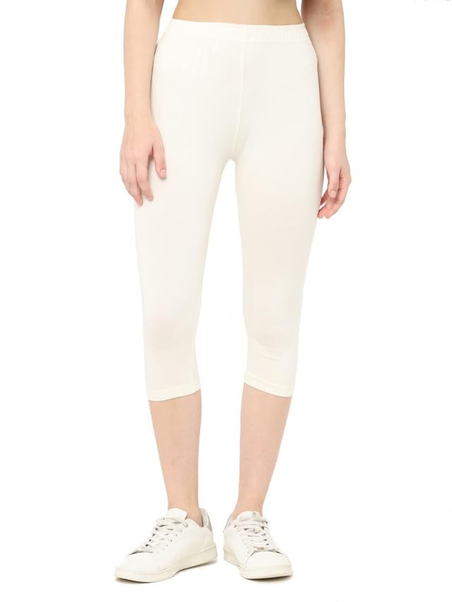 Image of Robinbosky Premium Stretchable Cotton Capri Legging for Women | Suitable for Formal wear & Casual wear | High-End Elastic Makes. The Leggings Squat Proof and Durable for Travel, Yoga, & Workout.
