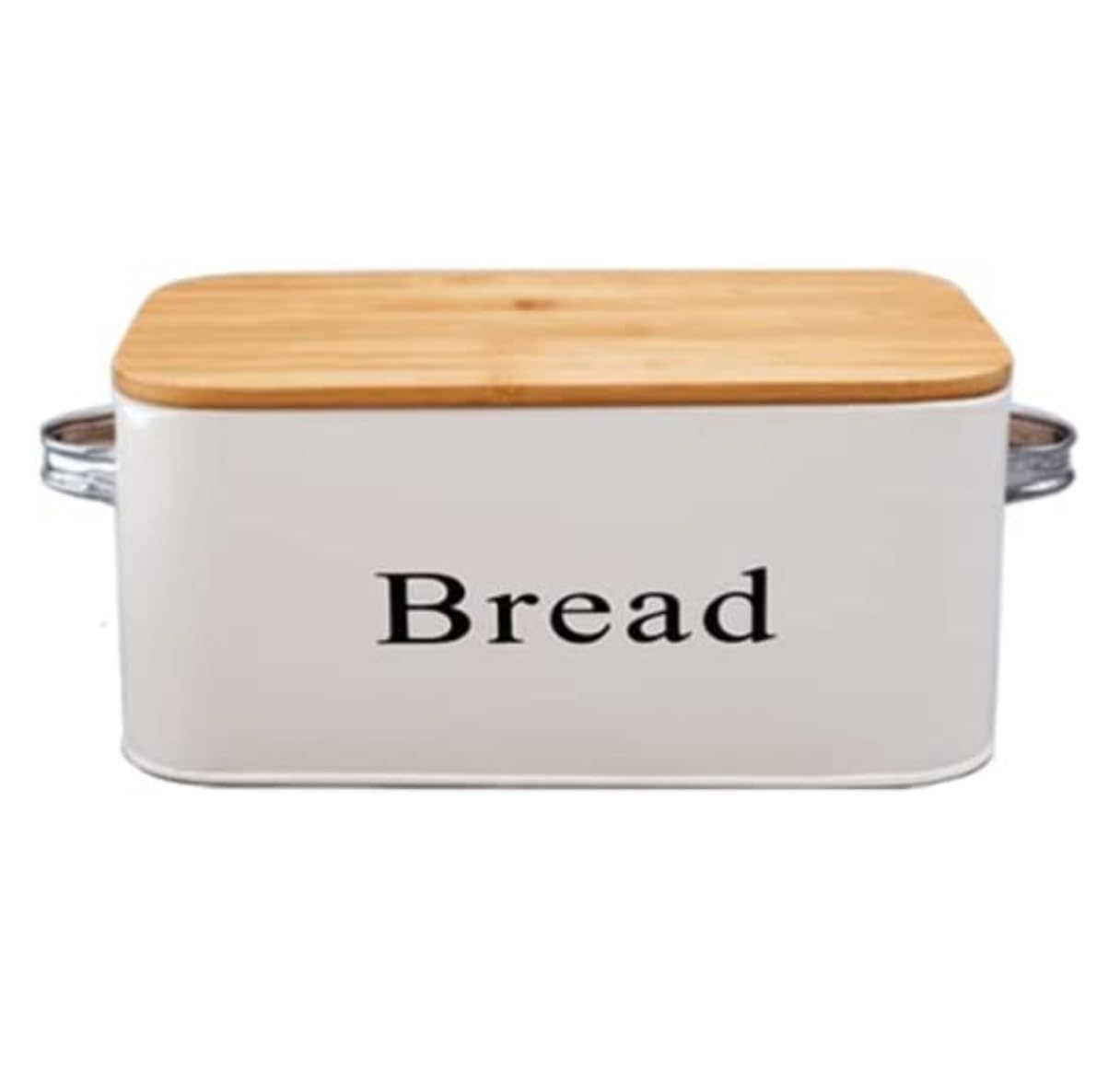 MHbdfsxz Bread Container Storage Bin Meatl Bread Box With Bamboo Lid Storage Bin Kitchen Container Cookies Pastries(53 * 15.7 * 22.5cm)