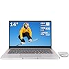 PINSTONE Ordinateur Portable 14″ 2 cœurs (Jusqu’à 2,6 GHz) • 6 Go RAM • 128 Go SSD • WiFi 5G • Mini-HDMI • Design sans Ventilateur PC Portable • Finition Argent, Léger + Souris Incluse