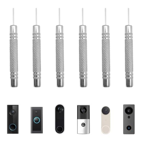 Paquete de 6 herramientas de extracción de timbre de puerta, herramienta de extracción de timbre de puerta, herramienta de extracción de seguridad, accesorios de repuesto compatibles con Eufy Nest