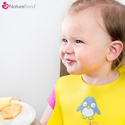 NatureBond Siliconen slabbetjes voor baby's en peuters (2 stuks) met waterdichte tas | Comfortabele zachte waterdichte… - Image 4