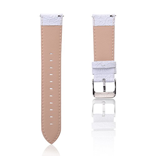 Thankscase For Samsung Galaxy Watch 3 45Mm Band, Galaxy Watch 46Mm Band, Gear S3 Classic/Frontier Band, Genuine Leather Wrist Strap Replacement With Embossed Pattern For Galaxy Watch 3 (Snow White) #TOP2