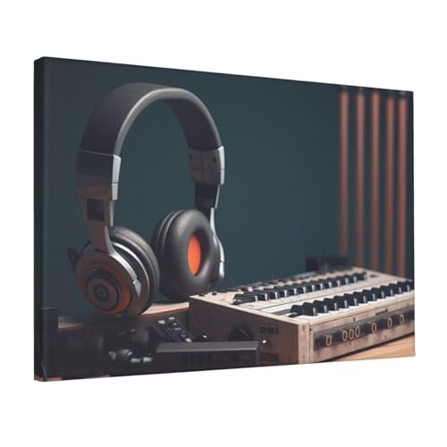 Toile murale moderne enregistreur pour studio musique et déco bureau ado