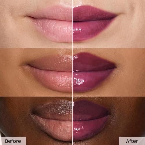 Image of FeiCuiYun Lip Tinted Glowy Balm Hydrating Tinted Lip Serum Lip Gloss, Ultra-Hydrating Natural Vegan Lip Balm, Sheer-Tinted Shine & Hydration, Soothes & Softens Dry Lips Skincare (Purple Grape)