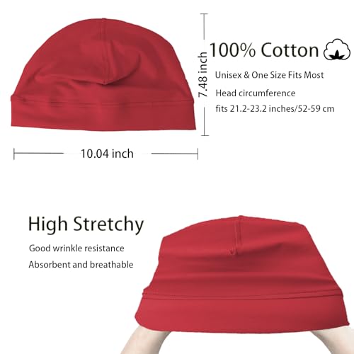 Image of vidsel 100% Cotton Skull Caps for Men Women Breathable Night Cap Sleep Hats Soft Lightweight Running Beanie Helmet Liner