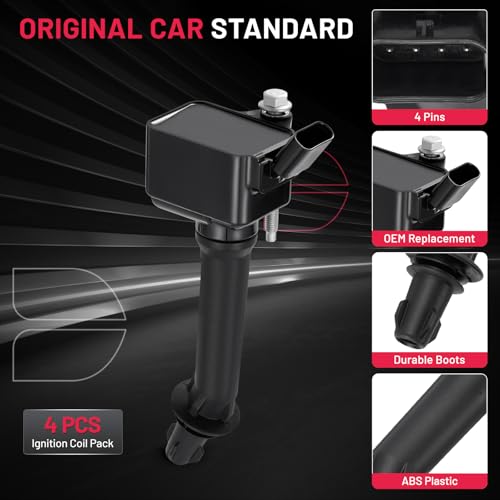 Image of BDFHYK Ignition Coil Packs Compatible with Buick 2016-2019 Cascada 1.6L l4, Compatible with Chevrolet Chevy 2016-2019 Malibu 1.8L l4,Coil for GN10796 UF821 Set of 4