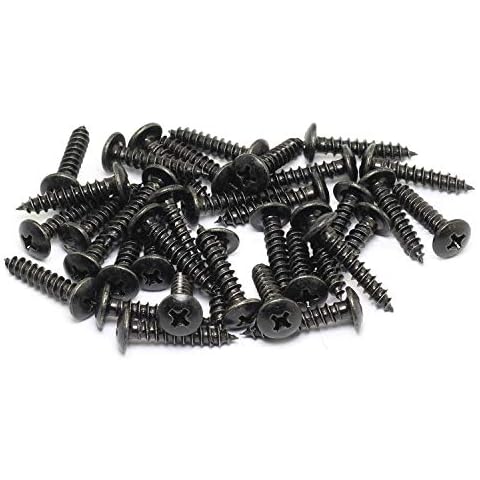 50pcs M4x20mm Self Drilling Black Screw Carbon Steel Hardware Accessories Philips Drive Round Head Self Tapping Wood Screws Cover