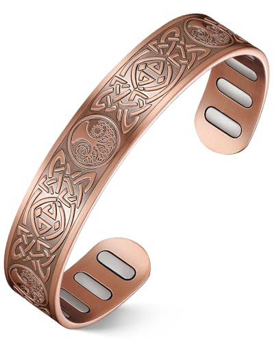 Bracelet en cuivre avec aimants contre les raideurs du poignet motif arbre de vie