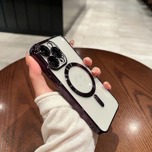 Étui de luxe pour iPhone 12 Pro Max avec protection magnétique violet