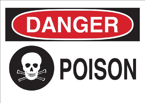 Panneau Poison Brady en aluminium de 17,8 x 25,4 cm