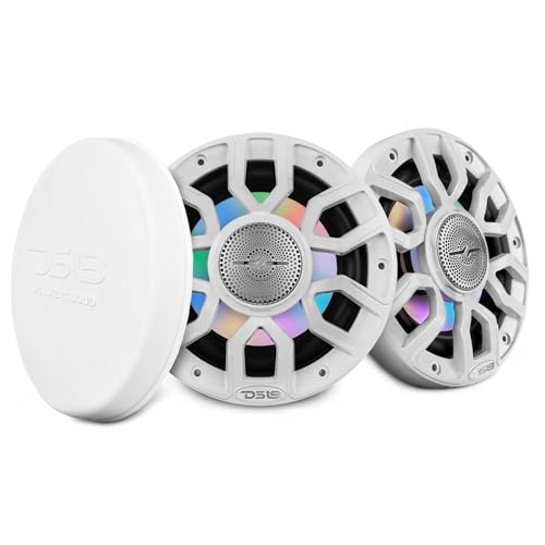 Haut-parleurs coaxiaux DS18 NXL-IQ6/WH étanches avec LED numériques pour bateau