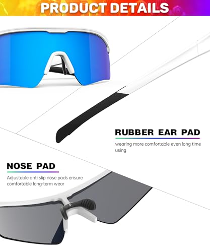 Image of Sport Polarized Sunglasses for Men and Women, Stylish and Lightweight Cycling Sunglasses with UV400 Protection