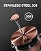 BAYKA 21 Ounce French Press Coffee Tea Maker Small, Stainless Steel Coffee Press Single Serve, Heat Resistant Thickened Borosilicate Glass, Copper 0.6 Liter