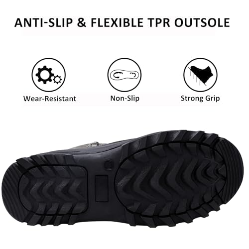 Image of riemot Men's Women's Winter Boots Waterproof Insulated Snow Shoes for Outdoor Walking Warm Lightweight Anti-Slip Ankle Boots