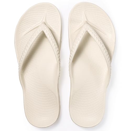 Image of Litfun Women's Arch Support Flip Flops for Plantar Fasciitis Orthopedic Thong Sandals Comfortable Summer Beach Pool Slides