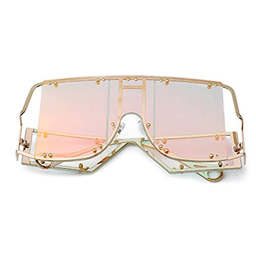 Image of COTIA /Fashion Square Sunglasses Women New Oversized Mirror Men Shades Glasses Luxury Brand Metal Rivet Fashion Female Eyewear