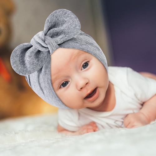 Century Star Baby Girl Beanie Hats Bow Knot Baby Bonnet Infant Toddler Hospital Hat Newborn Cotton Head Wrap Beanie Cap 7