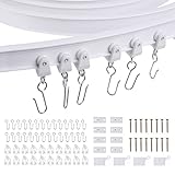 riel flexible amazon 【Flexión flexible】: nuestro riel de techo es muy flexible, se puede doblar en diferentes formas para adaptarse a cualquier forma y tamaño sin herramientas especiales, y está equipado con un conjunto completo de sistema de montaje de riel.