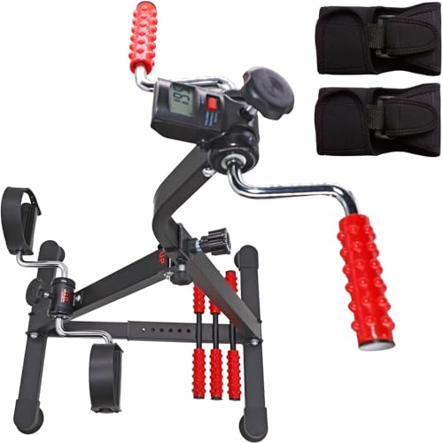 Image of Pedal Exerciser Bike Hand Arm Leg and Knee Peddler Adjustable Fitness Equipment for Seniors, Elderly Home Dual Pedal Exercise Bike for Total Body - Great Gift for Elderly Rehab