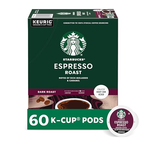 Comparison: Espresso K Cups For Keurig 5 Starbucks K-Cup Coffee Pods, Dark Roast Coffee, Espresso Roast for Keurig Coffee Makers, 100% Arabica, 6 Boxes (60 Pods Total)