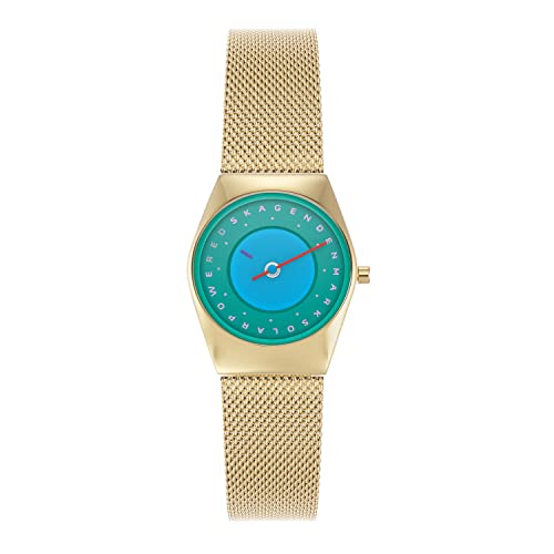 GRENEN LILLE SOLAR HALO ゴールドトーン ステンレススチール メッシュウォッチ