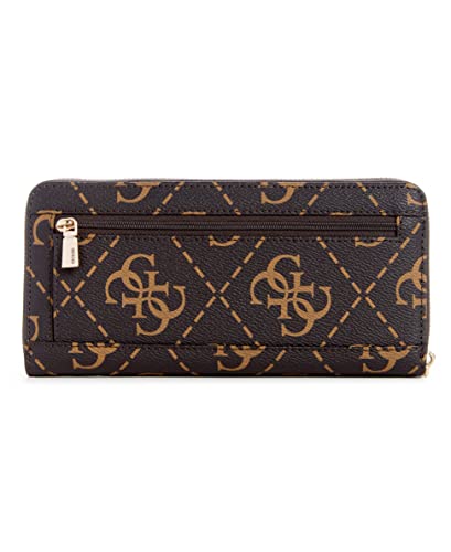 Guess Rea Large Zip Around Wallet, Brown Logo #TOP1