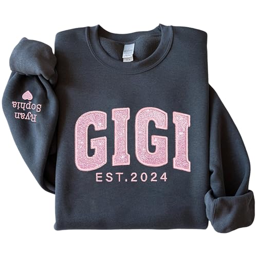 NAZENTI Personalized Embroidered Sweatshirt, Custom Glitter Shirt, Customize Hoodie Add Your Own Text, Gift For Christmas