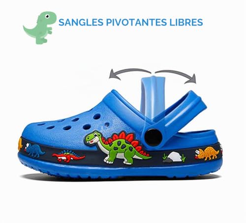 DRECAGE Sabots Enfant Été Chaussons Garçons Filles Pantoufles EVA Clogs Tongs Sandales de Plage à Enfiler Piscine de Jardin Antidérapage Blue 28 EU – vue 4