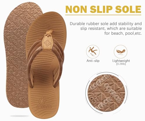 Image of COFACE Women's Flip Flops with Arch Support Ladies Fashion Lightweight Wedge Flip Flops Comfortable Yoga Mat Sole Summer Platform Thong Sandals