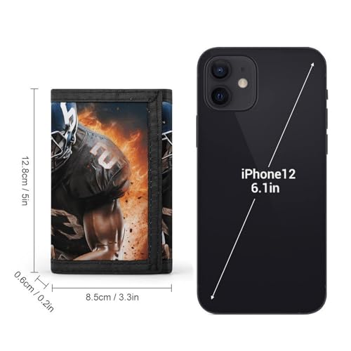 Cool American Football Trifold Wallet for Men - Money Clip Slim Wallets with Multiple Card Slots Minimalist Small Front Pocket Wallet for Everyday Carry2