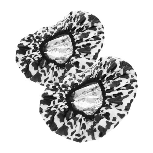 Beavorty 2 Piezas gorra de para el cabello humidificador de sonido ligero mini humidificador lámpara de ratán gorro de baño cubrecabezas de baño gorros de ducha paño Black