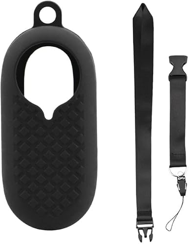 Generic 2 pcs Thumb Camera Silicone Case + Lanyard for GO2 (Black)