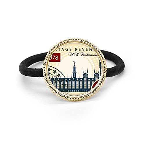 Tocado de pelo de metal con sello de Inglaterra pieza de plata grabada con motivos británicos