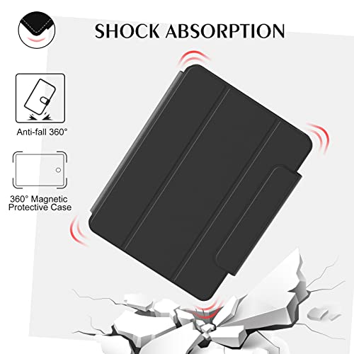 ZENLU iPad Pro 11 inch Case with Removable Magnetic Folio Cover, Premium PU Leather, Multiple Angles Stand, Pencil Slot Charging Support, Full Protective Case for 11" (1/2/3/4 Gen) iPad Pro (Black) by ZENLU - Image 4