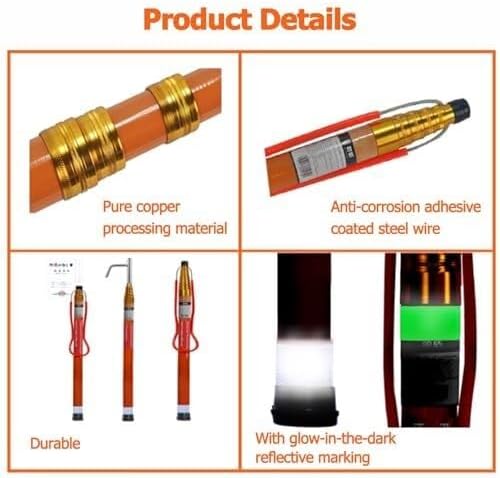 Emergency Telescopic Pool Rescue Hook, 14.8ft Lightweight Fiberglass Safety Tool for Swimming Pools, Water Parks, Beaches, Lakes & Marinas - 1 Pack