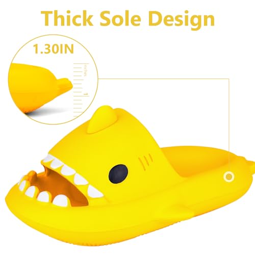 Image of Kids Shark Cloud Slides | Toddler Boys Girls Shower Slippers | Boys Girls Cute Cartoon Fish Flip Flops | Beach Pool Home Sandals | Quick Dry Non-Slip