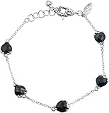 Pulseras de piedras preciosas de espinela negra para mujer, joyas de plata de ley 925, idea de regalo para mujeres