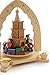 BRUBAKER Christmas Pyramid - 12 Inches - 'Joyful Christmas at Home Around The Stove' - Handpainted Figurines - Designed in Germany