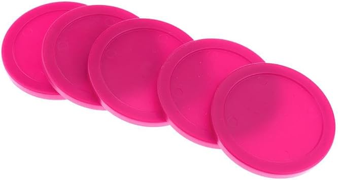 Reliable Air Hockey Table Pucks Set Of 5 Sturdy Air Hockey Puck Equipment For Game Room Must For Leisure Sports In Any Game Room. Made Of Sturdy PP Accessories , Pink , 62mm