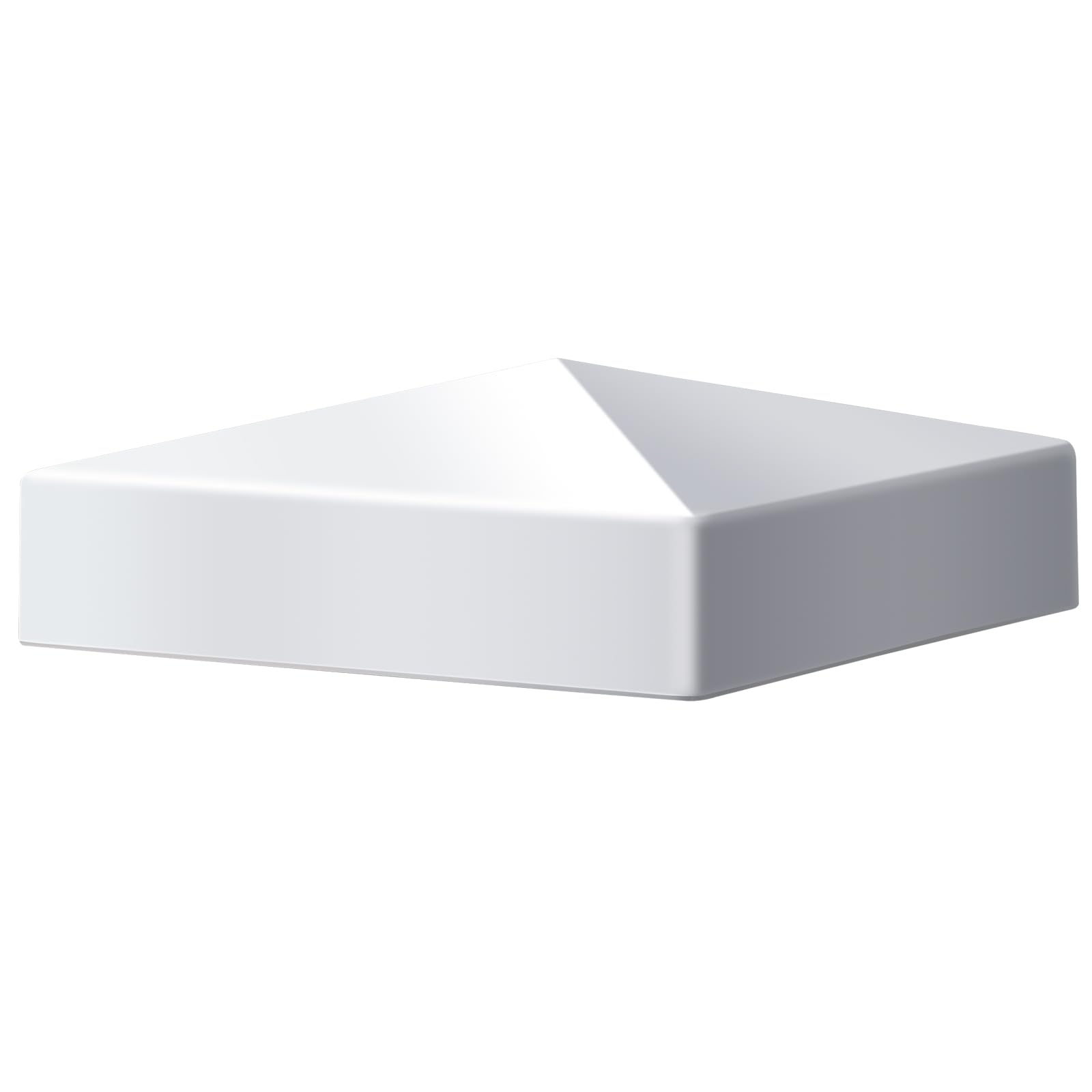 Taiyin 1 Pcs White Vinyl Fence Post Caps Pyramid PVC, 6 x 6 Inch, Classic