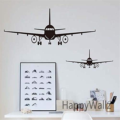 Chic Wall Decals Military Army Cargo Airplane Aircraft Airplane Biplane Silhouette Wall Sticker Decal, Removable Diy Vinyl Plane Wall Decor Art Mural For Kids Boys Gift Durable (S: 20.08 X 6.30 In) #TOP2