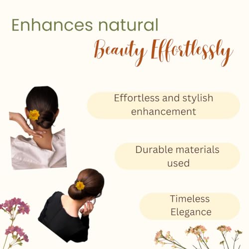 Image of Hair Flare Artificial Plastic & Metal Rose Flower with An Abundance of Petals Design Hairpin /Hair Clip /Judabun | Bridal Hair Accessories, Wedding, Festival for Women & Girls - 2700, Set of 2