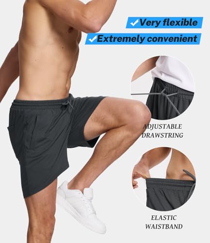 Image of BAMBOO COOL Men's Athletic Shorts, Quick Dry Running Workout with Pockets