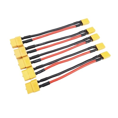 XT60 - XT30 �R�l�N�^ �A�_�v�^ �P�[�u�� 10cm 14AWG �V���R�[�� ���C���[ �����b�L CineLog35/FPV �h���[���p 1/5 ��(5pcs XT30M to XT60F)