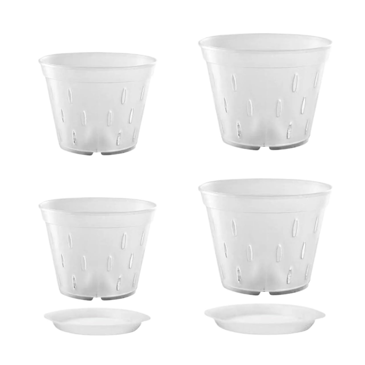 RUWLFE 5PCS Orchid Pot Gardening Pots Slotted Orchids Planter Creates Better Conditions Breathable With Drainage Holes Clear for Succulents, Houseplants(5inch)