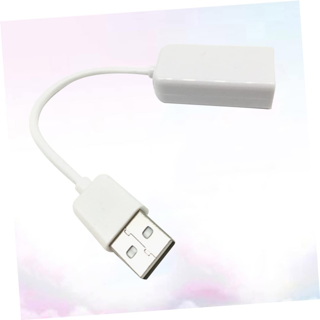 TEHAUX USB Channel Sound Card Adapter with Cable for Laptops Notebooks Driverless Virtual Audio Effect Compatible with Windows and White