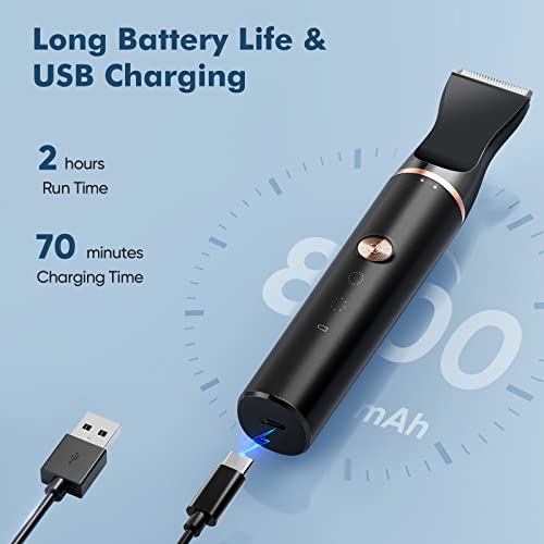 Oneisall 2 Speed Cat Clippers With Double Blades, Cordless Small Cat Paw Trimmer, Low Noise For Trimming Dog's Hair Around Paws, Eyes, Ears, Face, Rump-Black #TOP4