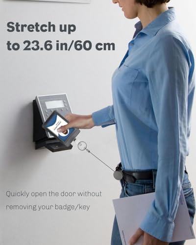 Uniclife 2 Pack Heavy Duty Badge Reel,Einziehbar Ausweis-Clip,Upgrade Einziehbare Badge Holders,Premium Heavy Duty Metall ID Ausweishalter mit Gürtel-Clip Schlüsselring für Name Card Keychain Klein